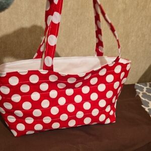 Chic Red and White Polka Dot Tote(homemade)